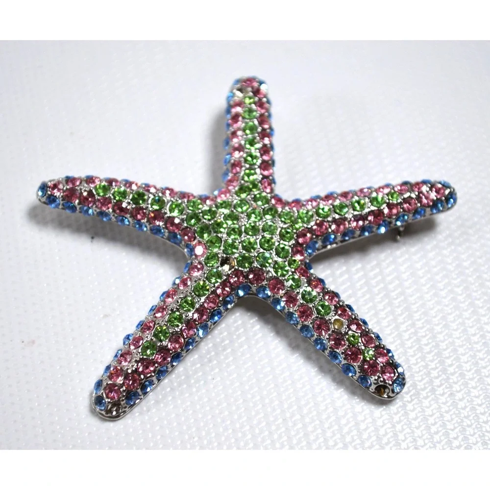 Vintage Silver Tone Starfish Brooch / Pin  2.5